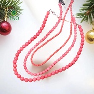 T&O Exquisite 4 6 8mm Beads Pink Blue Natural Stone Beaded Nelace For Women Simple Chokers Daily Par