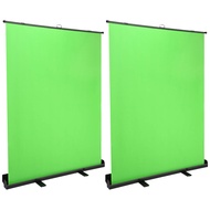 AW 2 Pack 62x81inch Collapsible Floor Standing Green Screen Nonwoven Background 5x7 Ft Photo