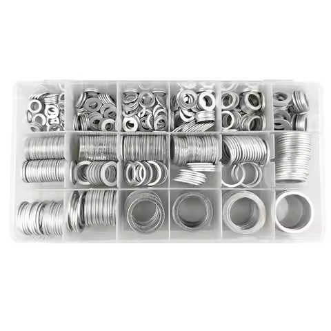 570 Pieces Of Aluminum Flat Washer Oil Drain Plug Gasket Combination Kit Oil Extrusion Gasket M6 M8 