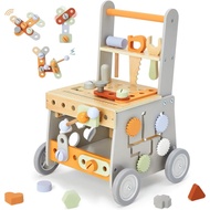Labebe Wooden Baby Walker, Baby Push Walker, Tool Toy for Toddlers, Adjustable Speed Baby Walker.