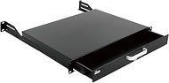 TECMOJO 1U Locking Rack Mount Drawer - 22lb (10kg) Secure Lockable Steel Storage Rack Drawer for 19i