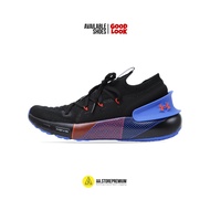 Sepatu Lari Pria Under Armour Hovr Phantom 4 Black Versa Blue - Sepatu Running Terbaru - Sepatu Spor