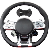 Car Steering Wheel Cover Microfiber Leather Stitch Wheel Wrap Fit for Mercedes Benz AMG C43 E53 S63 