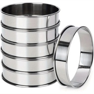 6pcs Stainless Steel English Muffin RingsDouble-Rolled Nonstick Round Tart & Crumpet Molds for Perfe