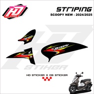 HONDA HD Scoopy Striping Sticker 2024 2025 2026 Gen 6 Decal Sticker ScoopyHONDA Black Variant HD-06