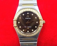OMEGA 歐米茄 Constellation 1358.60 12P 鑲鑽鑲鑽錶圈棕色錶盤石英 K18 × SS 雙色二手貨配配件