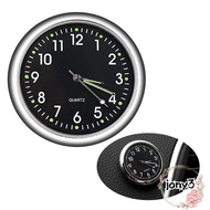 JONY 1Pc Stick on, White Blue Dashboard Car Clock, Car Assessories Parts Round Mini Black Assessorie