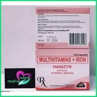 ◑ ┳ ☸ HANIZYN Multivitamins+Iron  100 Capsules