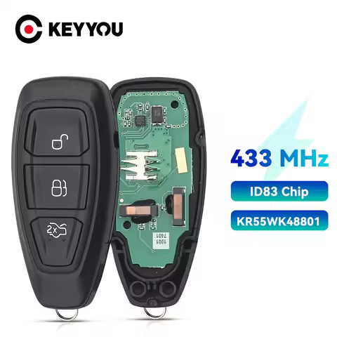 KEYYOU 433/434Mhz 4D63 ID83 80Bit Chip KR55WK48801 For Ford Focus C-Max Mondeo Kuga Fiesta B-Max Sma