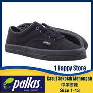 PALLAS JAZZ LO CUT BLACK SHOE SCHOOL SHOE Kasut Hitam kasut sekolah 7328BK
