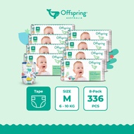 Offspring Fashion Baby Diapers Tape M (336pcs) [8 Packs]