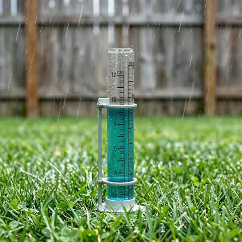 12Cm Glass Rain Gauge Test Tube with Dual Scales Flat Bottom for Outdoor Rain Measurement Farming Me