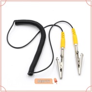 TOPBEAUTYMY Anti-Static ESD Grounding Cable, 2mm PU,Metal Coiled Cord, 180cm / 71" Black Male-to-Fem