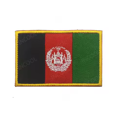 3D Embroidery Patch Afghanistan Flag Patches Appliques Armband Shoulder Embroidered Patch For Clothi