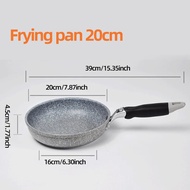 Durable Stone Frying Pan28/26/24/20cm Wok Non-stick Pan Skillet Cauldron Induction Cooker Pans Panca