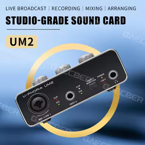 Audio Interface UM2 Professional Sound Card with Monitoring Electric Guitar Live Recording For Studi