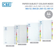 CBE Paper Subject Colour Index Divider A4