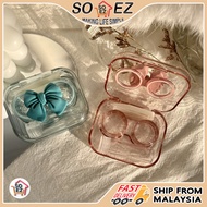 SOEZ INS Style Bow Contact Lens Case Set | Cute Protable Lens Holder for Travel & Daily Use
