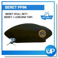 Puteri Islam Beret PPIM Topi Hitam Sekolah Kokurikulum Cap Badge Beret Beruniform Persatuan Kokuriku