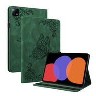 全城熱賣 - 適用於小米 Pad 6 / Pad 6 Pro 壓印蝴蝶花平板皮套（綠色）