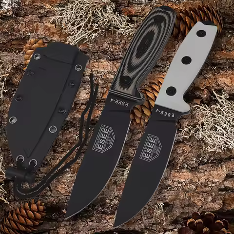 ESEE4- Ant knife Tactical outdoor camping Fixed Blade Knife 9Cr18Mov Blade G10 + Hemp Handle EDC Hik