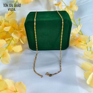 10k Gold Plated Fashion Jewelry, TWISTED CHAIN, Lightweight Gold Chain Necklace 20inc Non Faded