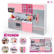 🚓Children's Simulation Household Appliances Refrigerator Cooking Toy Coyer Combination Girls Playing House Mini Kitchen