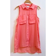 Chiffon shirt Sleeveless American female - 2 hands (Size XS)