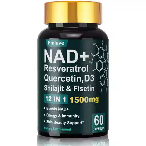 Fmlave NAD+ Resveratrol, Shilajit & Fisetin, Quercetin, D3, – 12-in-1 Enhance Cellular Vitality and 