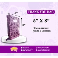 THANK YOU PLASTIC BAG 5" x 8" (400 Pcs)/TERIMA KASIH BEG PLASTIK 5" x 8" (400 Keping)