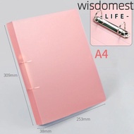 WISDOMEST Transparent Folder, Plastic D-shaped Binder File Folder, Office Document 2 Holes Lever Arc