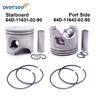 64D-11631-02-90 + 64D-11642-02-90 Piston & Ring Set For YAMAHA 2-Stroke 150HP 175HP 200HP Outboard 9