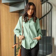 KEMEJA C2 Juarez Green 7/8 Women's Oversized Casual Shirt
