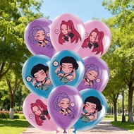 Kpop Demon Hunter Themed Birthday Party Decoration Background Cloth Balloon Set For Children F6V1