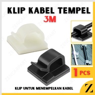 Clip Organizer Cable Holder Pengikat Kabel Dinding Lem Double Tape 3M