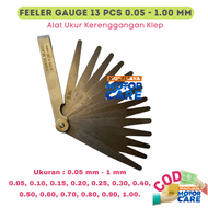 Feeler Gauge 13 pcs 0.05 - 1.00 mm - Fuller Blade Stel Klep Puller Fuler