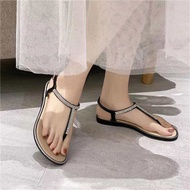 รองเท้าแตะ รองเท้าแตะผู้หญิง รองเท้าแตะรัดส้น รองเท้าส้นแบน รองเท้าลำรองแบบสวม รองเท้าแฟชั้นสไตล์เกาหลีน่ารัก รูนรัดส้น