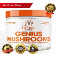 The Genius Brand Genius Mushrooms 90 Vegan Capsules-Immune System Booster&Nootropic Brain Supplement