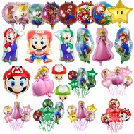 Super Mario Luigi Princess Peach Game Foil Balloons Set Kids Birthday Party Decorations