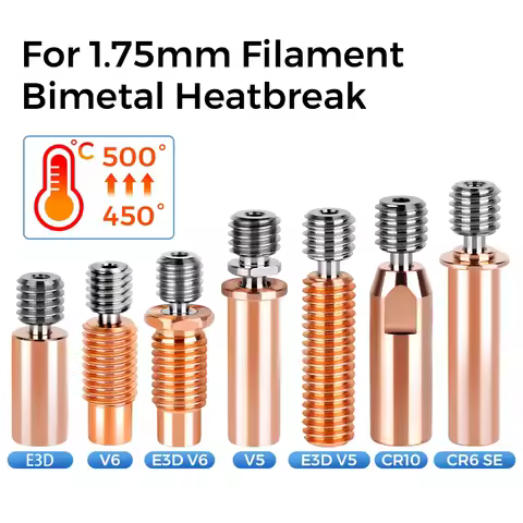 High Quality E3D V6 Throat V5 3D Printer Parts CR10 Bi-metal Heatbreak Copper Plated MK8 Throats For