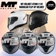 MT HELMET ATOM 2 SV MODULAR FLIP UP HELMET DOUBLE VISOR (ECE R22.06)