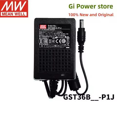 GST36B 36W Mean Well AC-DC Reliable Green Industrial Adaptor GST36B09-P1J GST36B12-P1J GST36B05-P1J 