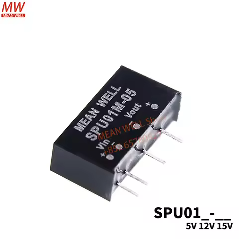 MEAN WELL Switching Power Module 1W SIP Package DC-DC Unregulated Converter SPU01M-05 SPU01N-05 SPU0