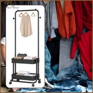 Clothes Rack with Wheels Rolling Clothes Rack Laundry Cart with Hanging Rack Clothes Hanger for Bedr