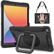 360 ° Giá đỡ xoay & dây đeo & hộp đựng bút chì chịu lực cao trẻ em chống sốc Vỏ Ốp ipad 11th Gen A16