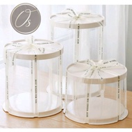 6 inch 8 inch inch  10 inch  single double triple tier Transparent Cake Box  WITHOUT ribbon round square蛋糕盒双层4寸6寸8寸生日蛋糕盒
