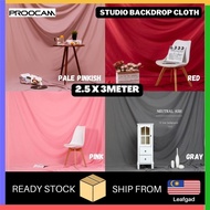🔥READY STOCK🔥 Proocam Studio Backdrop Background Cloth IG Pale Pinkish Red Pink Green Grey Black Whi