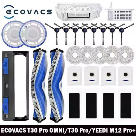 Ecovacs Debot T30 Pro Omni / T30 OMNI / YEEDI M12 Pro+ Parts Roller Side Brush Hepa Filter Dust Bag 