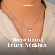 SWEETBLING - Micro Initial Letter Necklace | Necklace Anti-Rust Initial LetterWanita