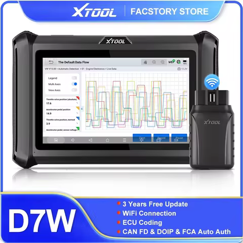 XTOOL D7W Wireless WIFI Connection Automotive Scanner  OE-Level All System Diagnostic Tool ECU Codin